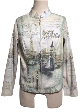 Cactus Venice Zip-Front Jacket Lightweight Italy France Boat Unique Casual Med